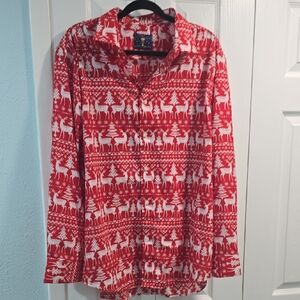 Simon Banks Festive Red and White Reindeer Shirt